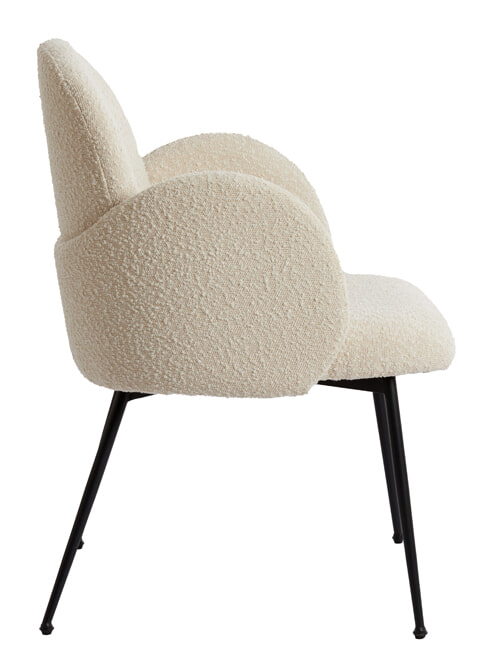 Light & Living Eetkamerstoel 'Chiba' Bouclé, kleur Crème
