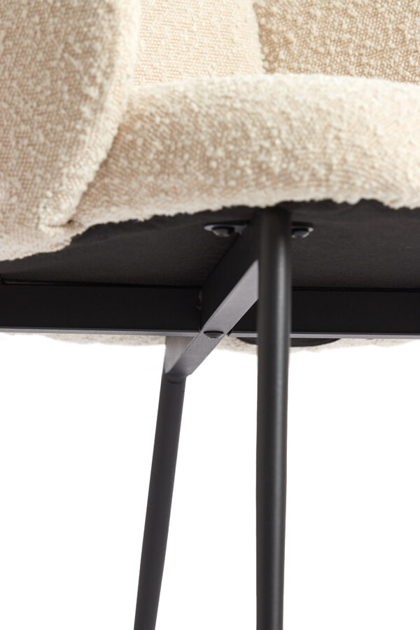 Light & Living Eetkamerstoel 'Chiba' Bouclé, kleur Crème