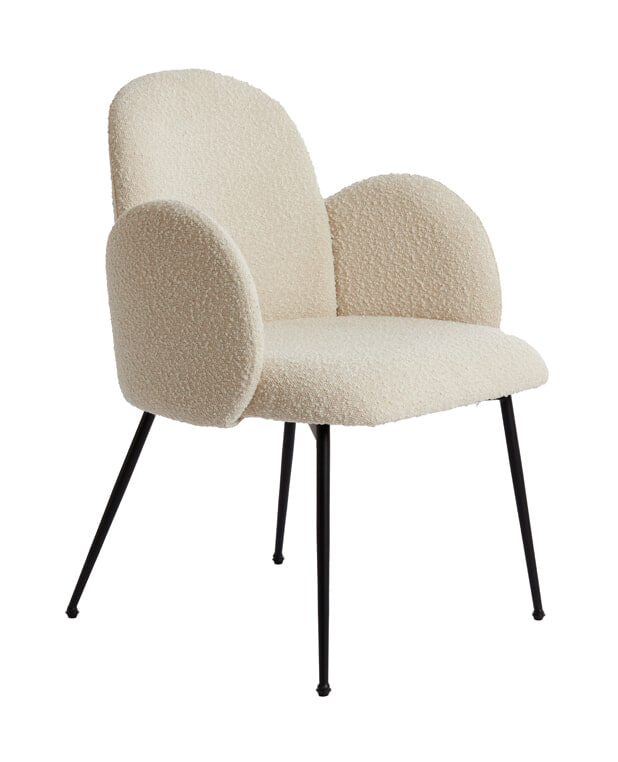 Light & Living Eetkamerstoel Chiba Bouclé - Crème