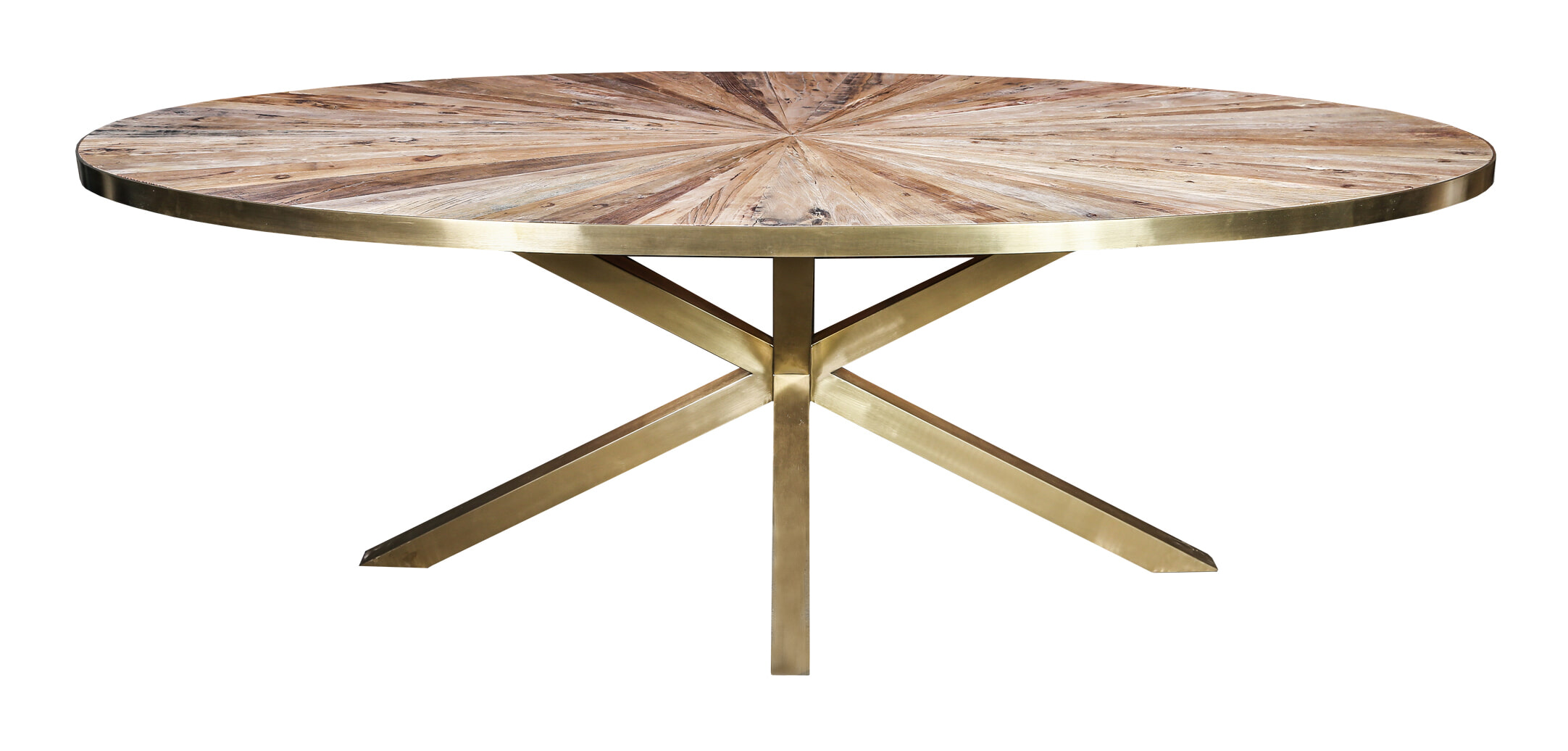 PTMD Ovale Eettafel 'Cleme' 220 x 110.5cm, kleur Goud PTMD Ovale Eettafel 'Cleme' 220 x 110.5cm, kleur Goud