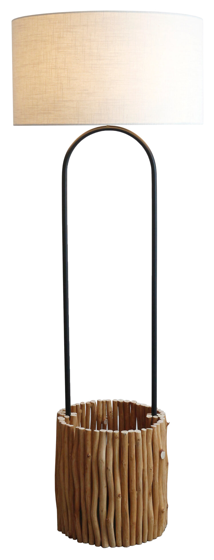 Artistiq Vloerlamp 'Kenyanna' Met plantenmand, Drijfhout