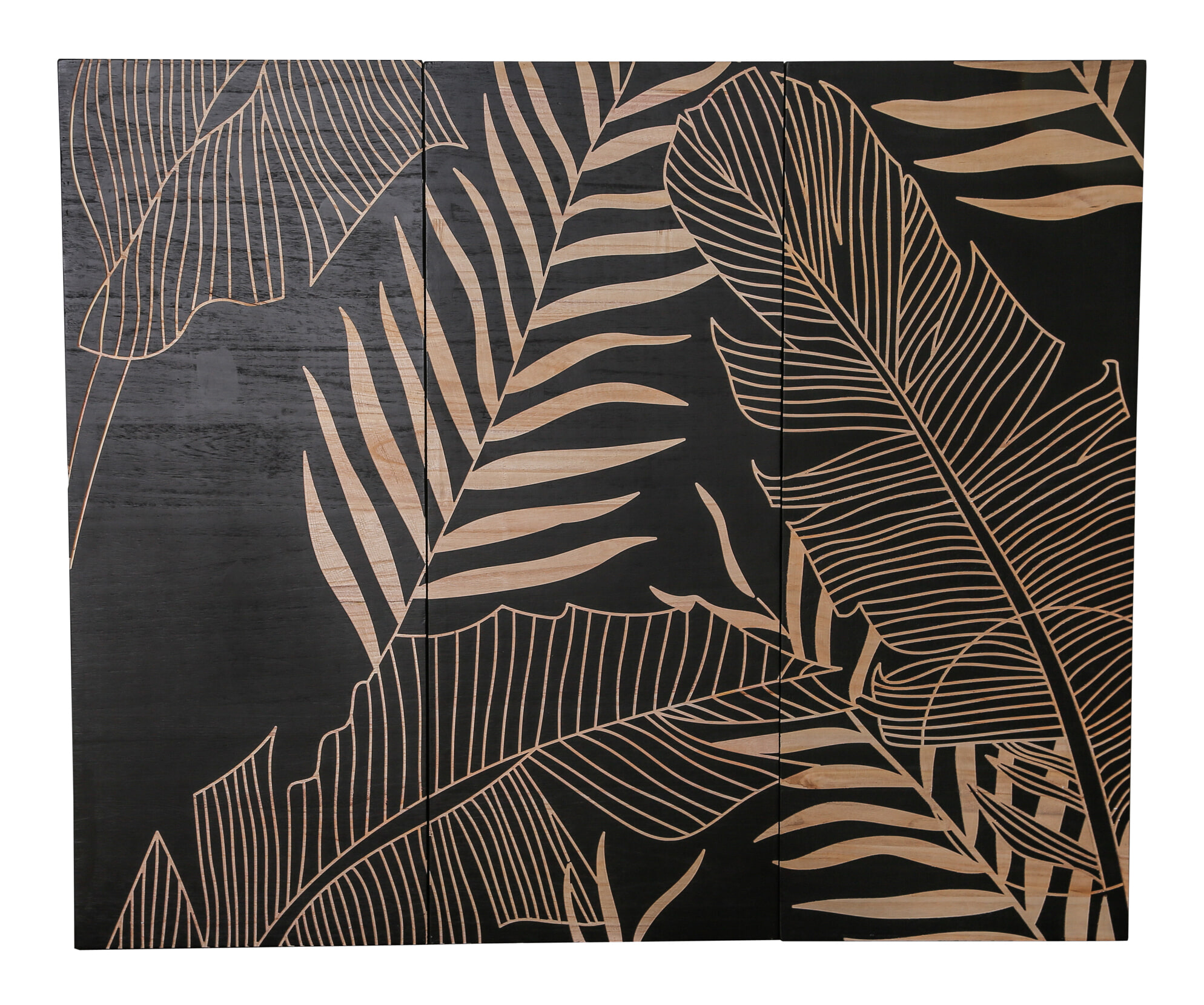 PTMD Wandpeel 'Neron Palms' Hout, 120 x 145cm PTMD Wandpeel 'Neron Palms' Hout, 120 x 145cm