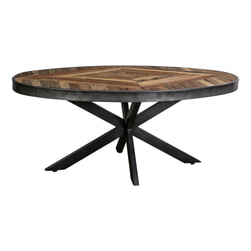 PTMD Ovale Salontafel 'Danyon' Gerecycled hout, 110 x 62cm