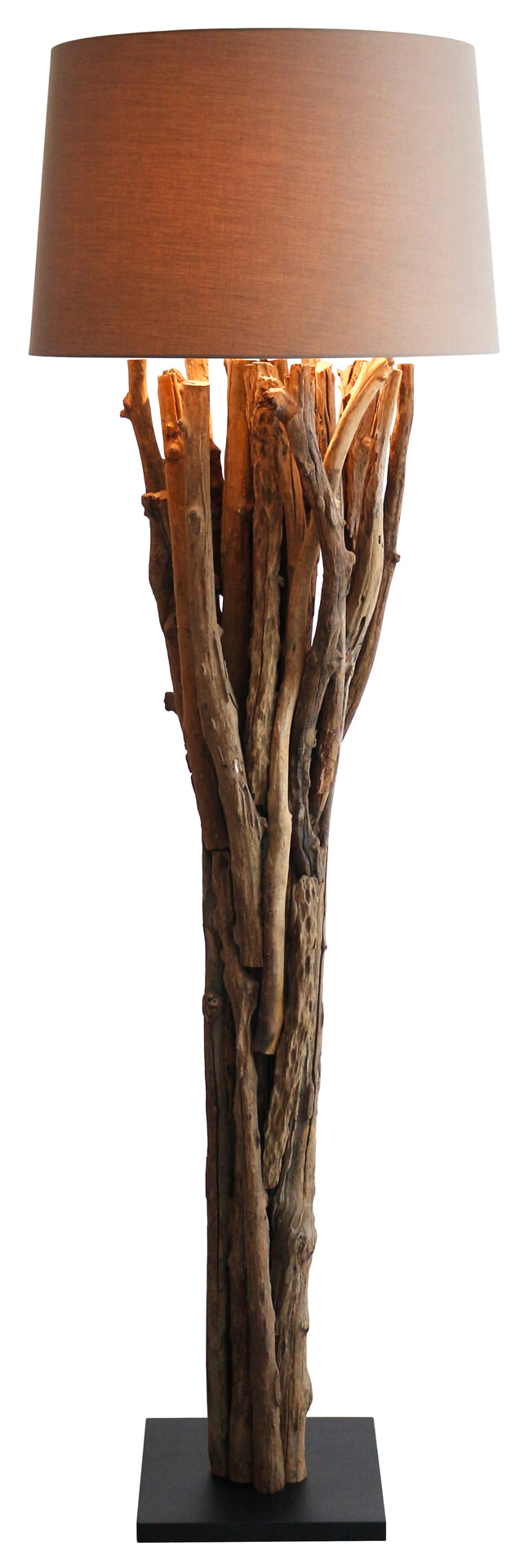 Artistiq Vloerlamp 'Rhoderick' Drijfhout, kleur Bruin