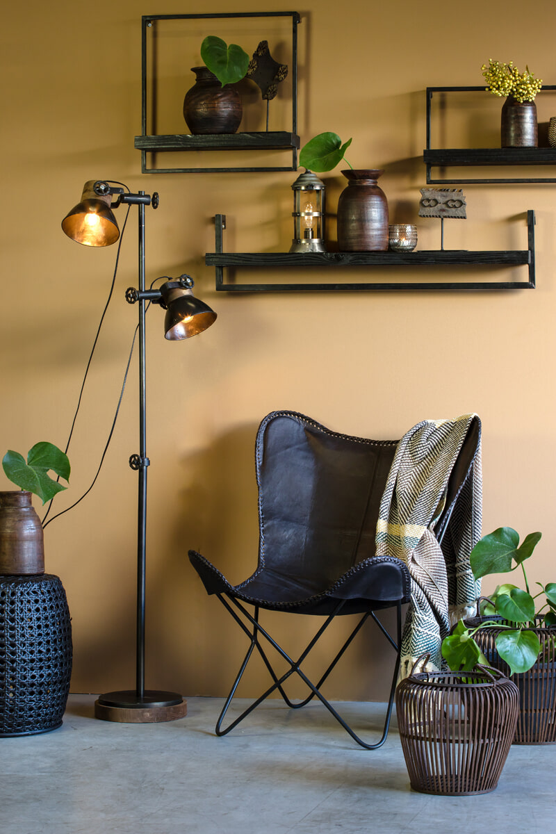 Light & Living Wandplank 'Maddison' Mangohout, 100cm, kleur Zwart