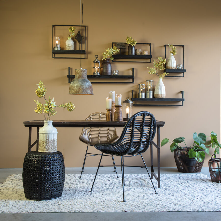 Light & Living Wandplank 'Maddison' Mangohout, 100cm, kleur Zwart