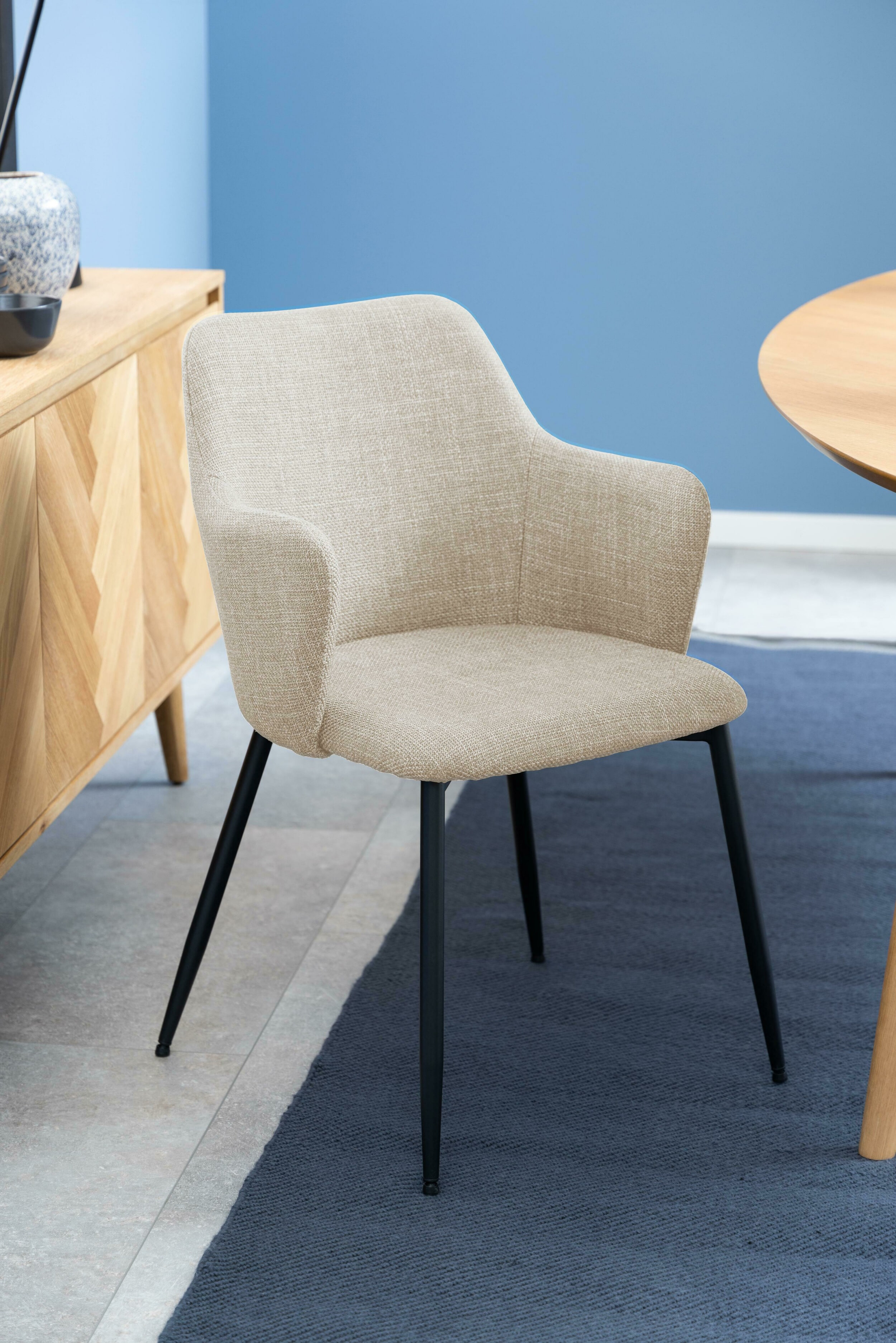 Bendt Eetkamerstoel 'Merete' Stof, kleur Beige