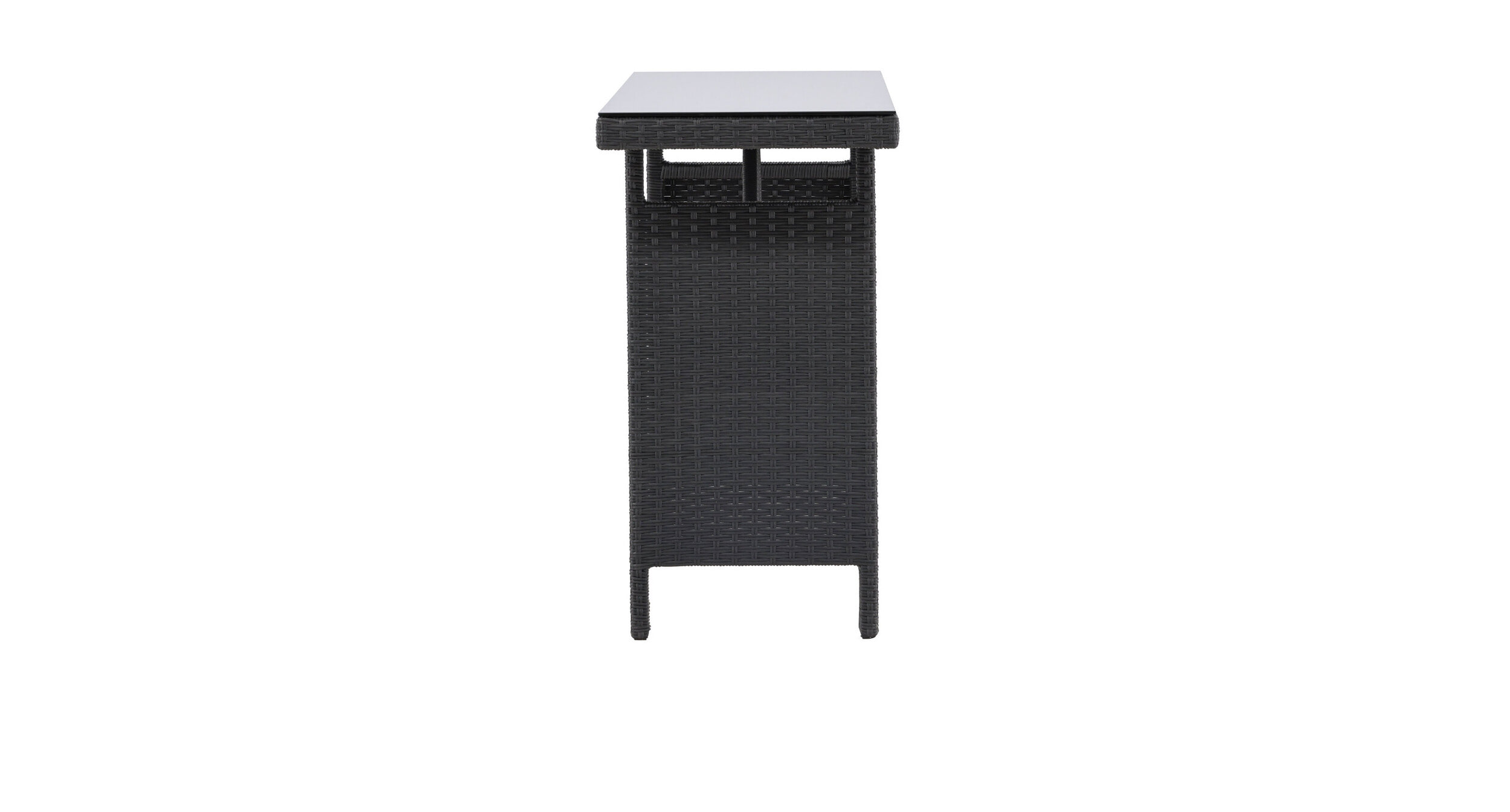 Nohr Outdoor Sidetable 'Davinia' Wicker, 120cm, kleur Zwart