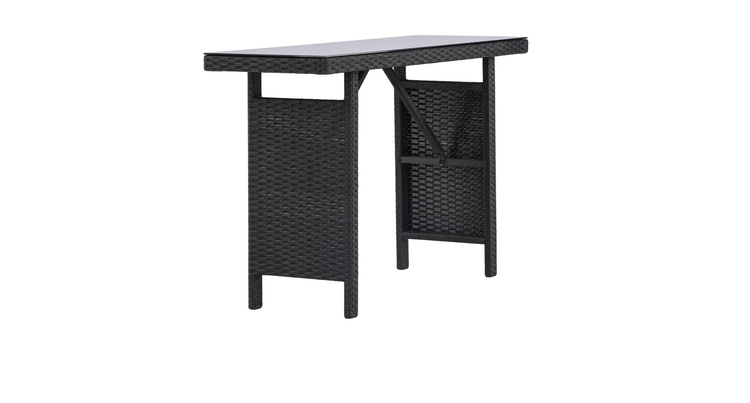 Nohr Outdoor Sidetable 'Davinia' Wicker, 120cm, kleur Zwart