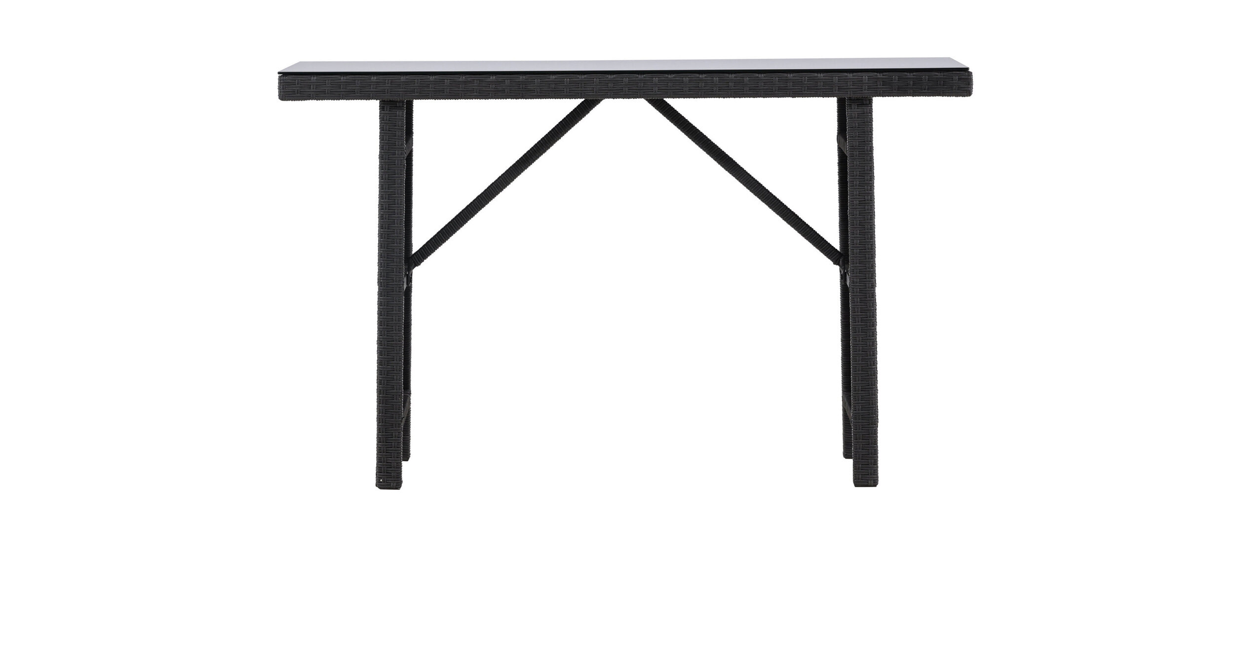 Nohr Outdoor Sidetable 'Davinia' Wicker, 120cm, kleur Zwart