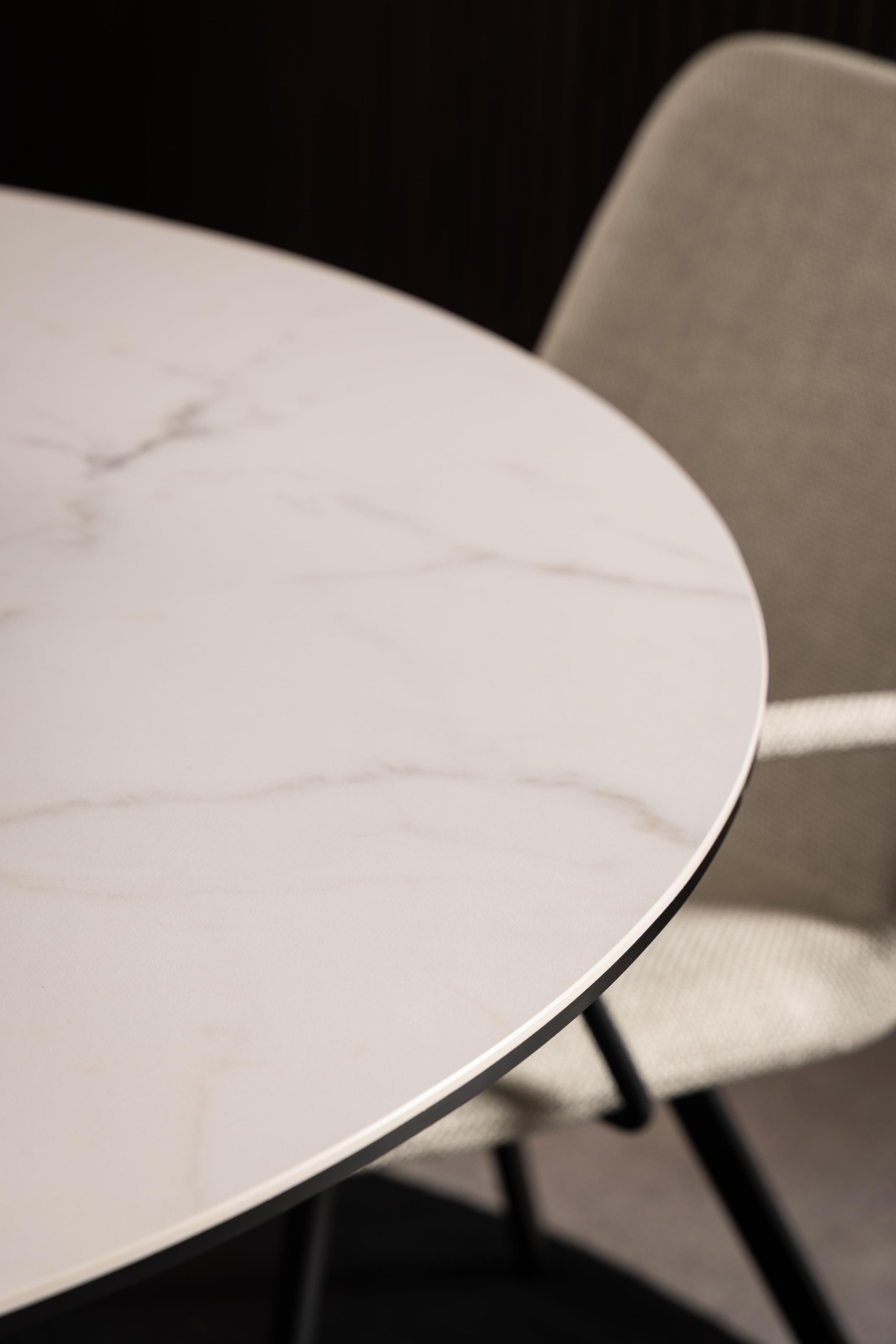 Bendt Ronde Eettafel 'Line' Keramiek, 119cm, kleur Wit