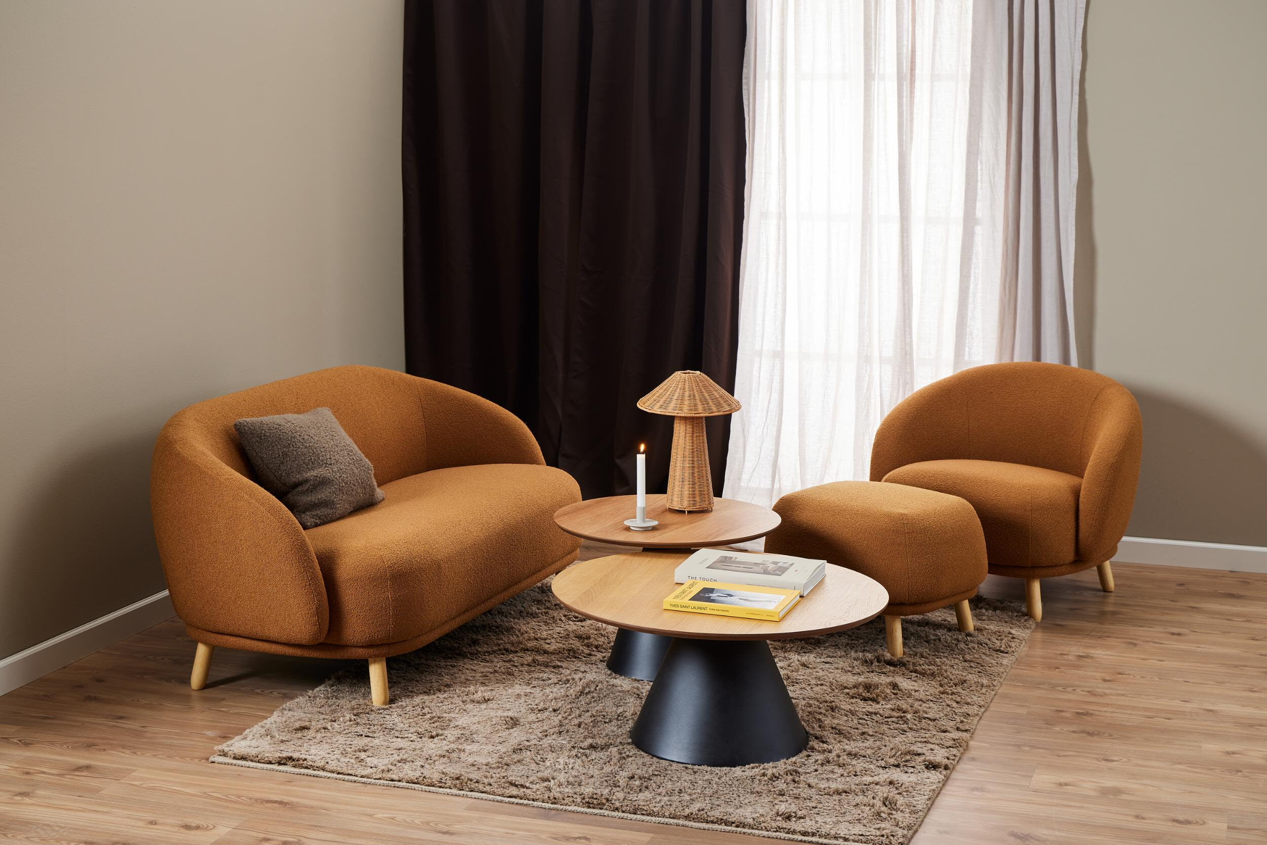 Bendt Ronde Salontafel 'Anemone' Eiken, 65cm
