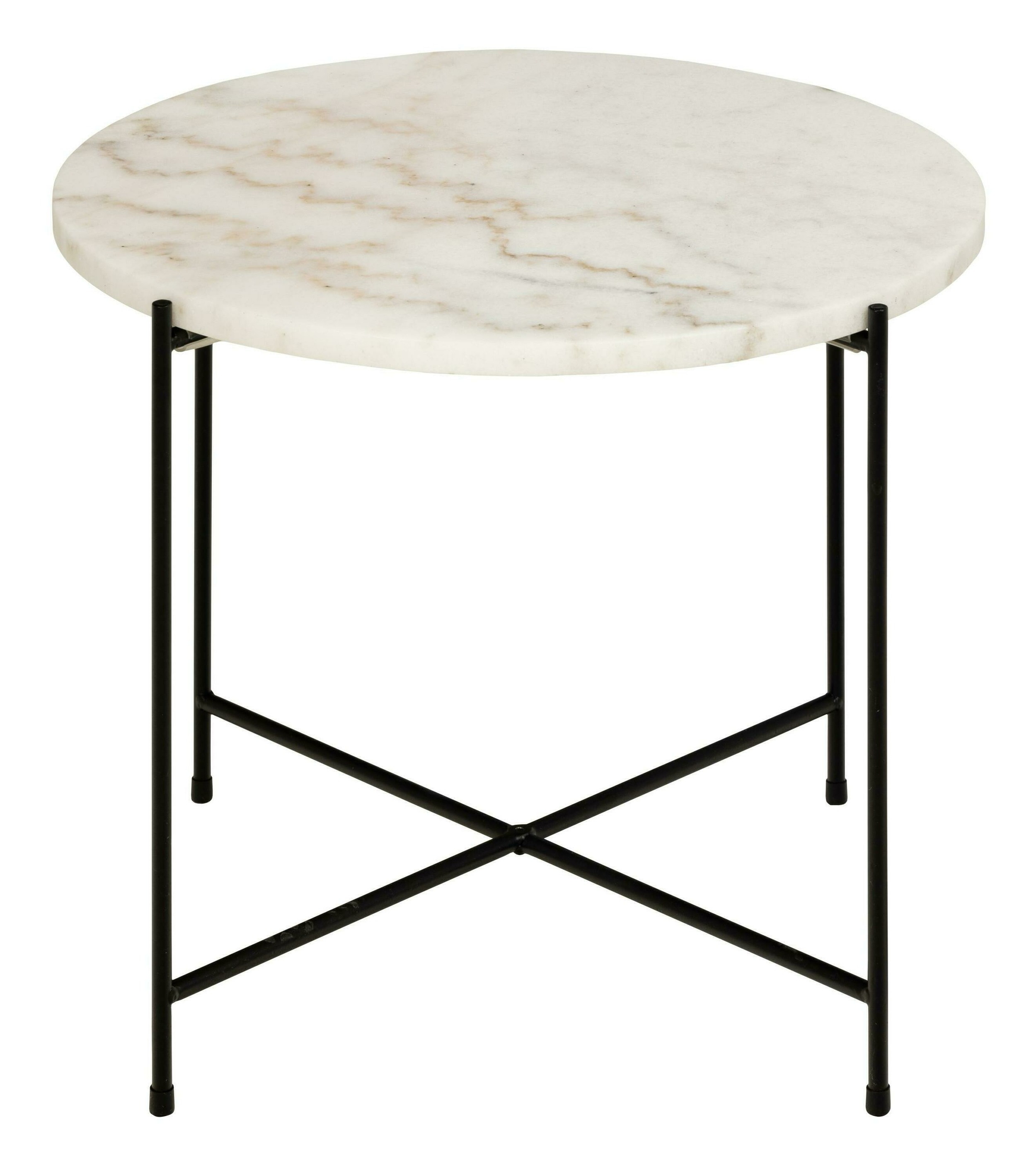 Bendt Bijzettafel 'Carolien' Wit Marmer, Ø52cm