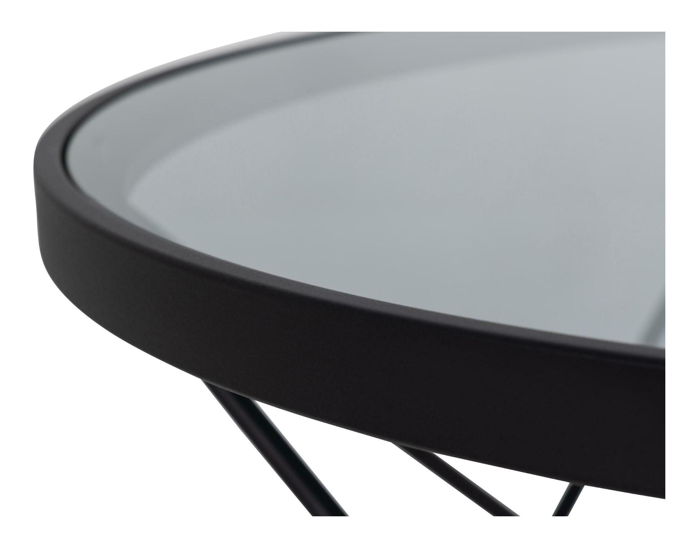 Bendt Ronde Salontafel 'Kira' Glas 80cm, kleur zwart