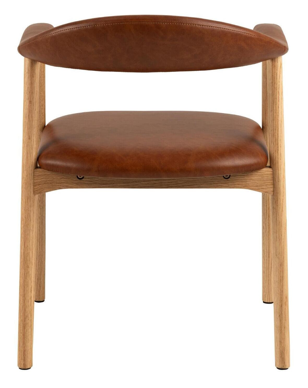 Bendt Eetkamerstoel 'Gerado' Eikenhout en PU leer, kleur Bruin
