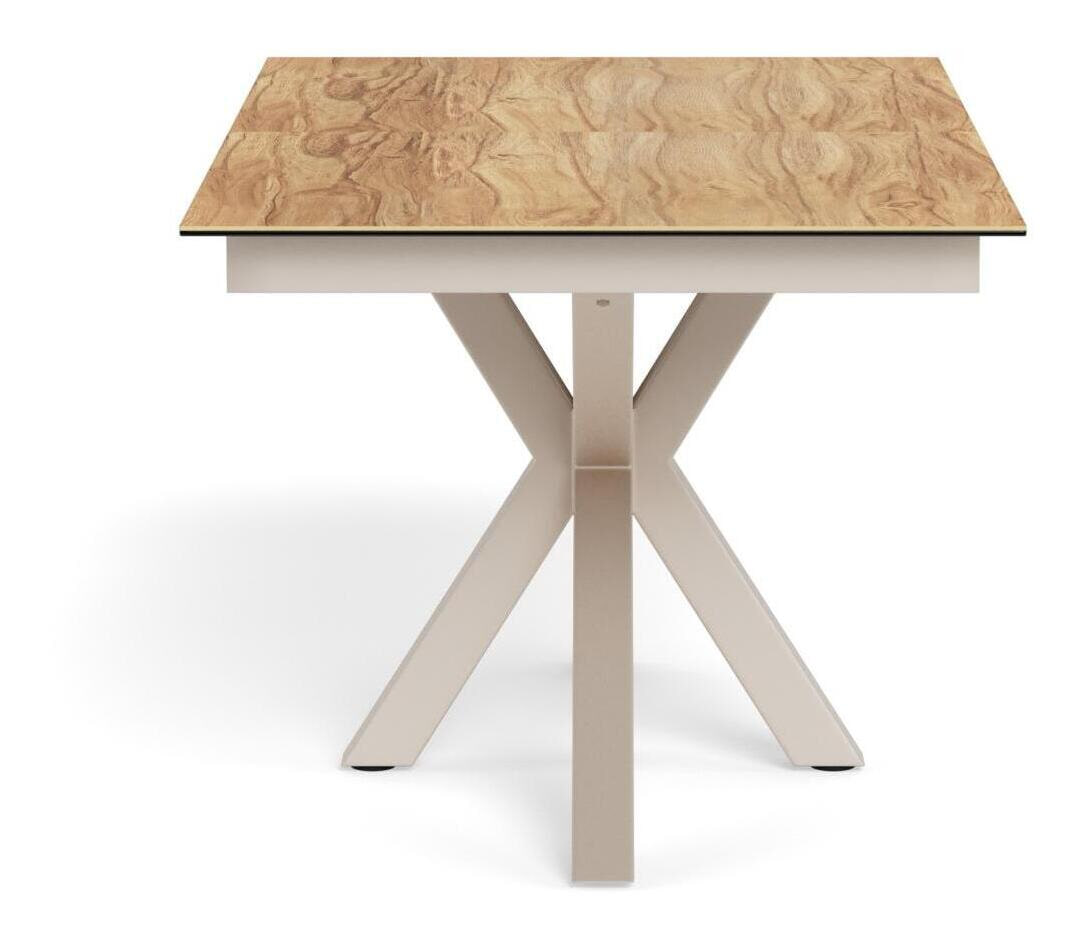 Bendt Uitschuifbare Eettafel 'Line' Keramiek met eikenlook, 168/210 x 90cm