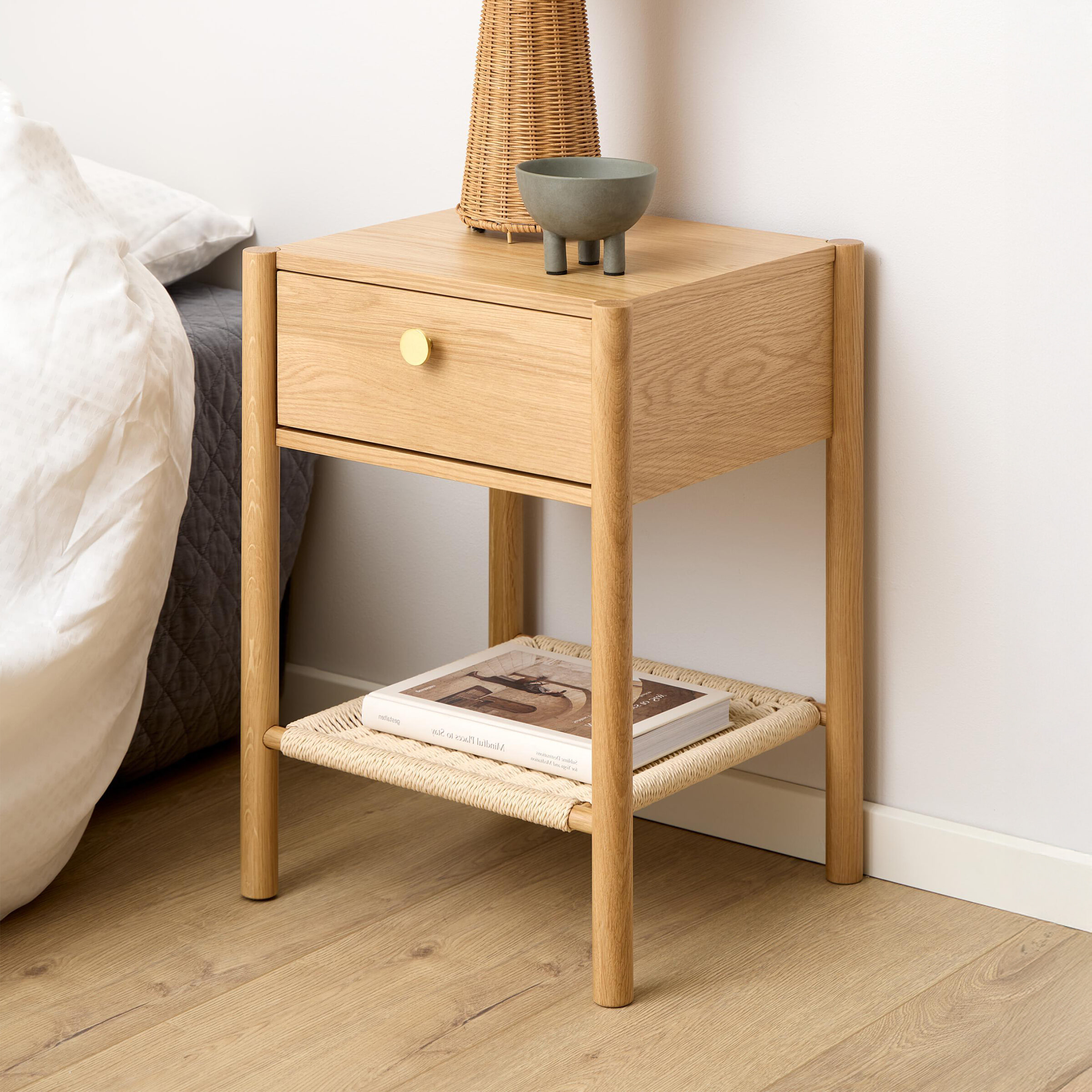 Bendt Nachtkastje 'Hebert' Eikenfineer, Met 1 lade