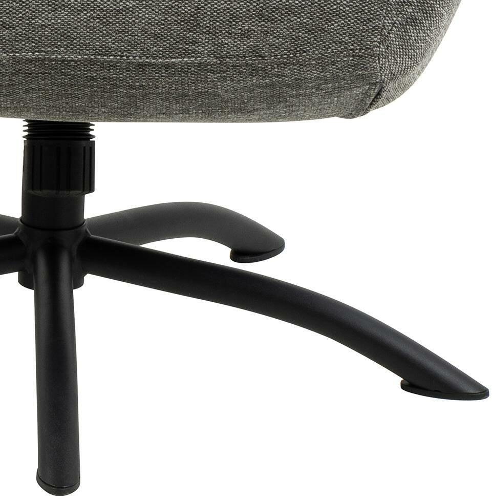 Bendt Draaifauteuil 'Keaton' met voetenbankje, kleur Donkergrijs