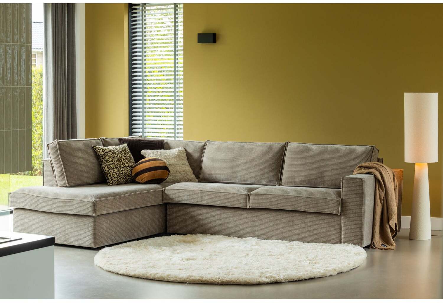 WOOOD Vloerlamp 'Loft' Bouclé, 130cm