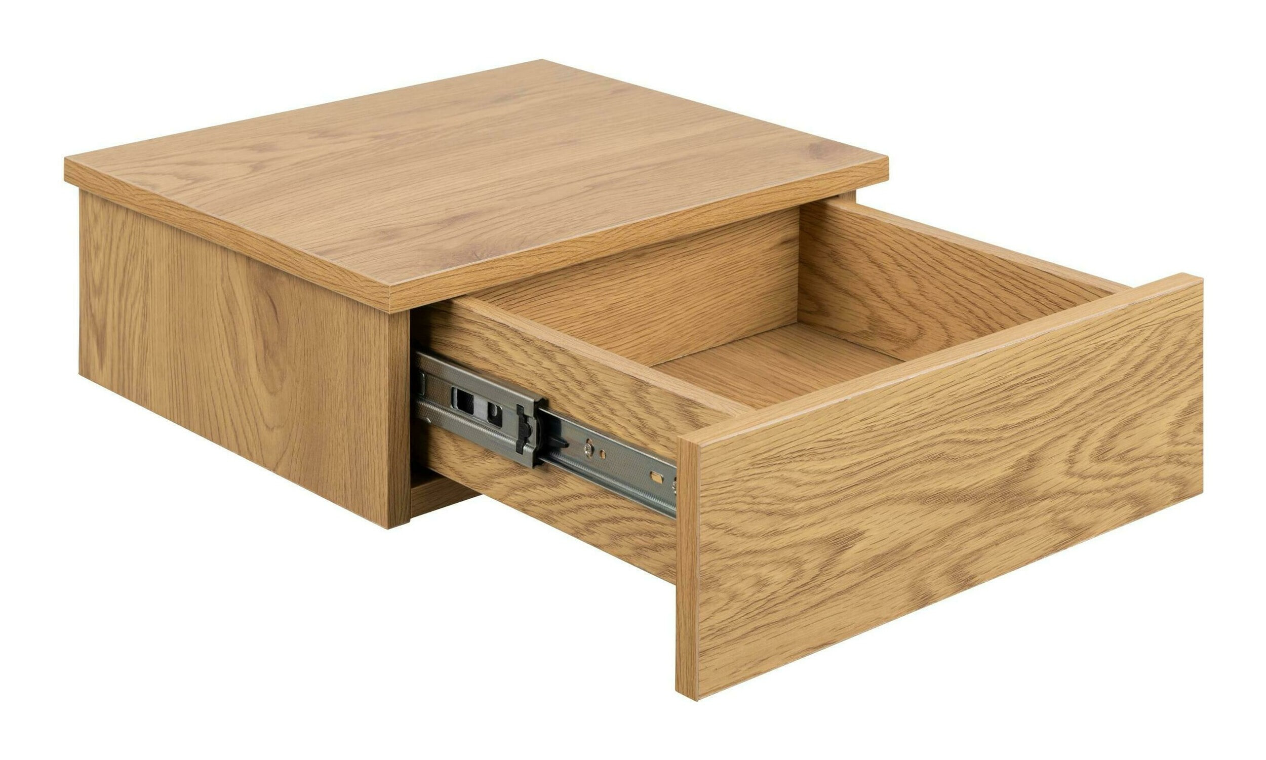 Bendt Zwevend Nachtkastje 'Grete' Met 1 lade, kleur Naturel