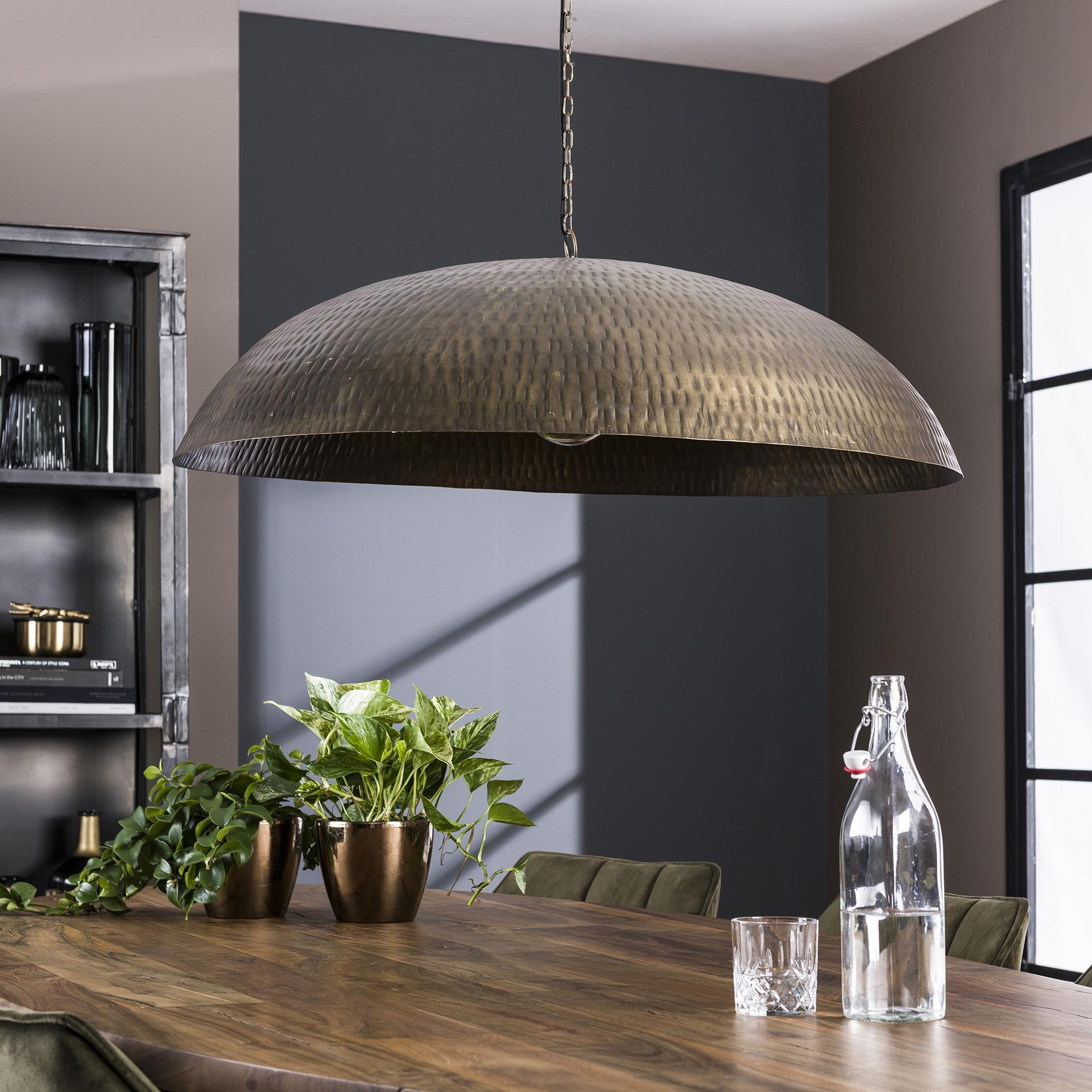 LifestyleFurn Hanglamp 'Lione' Ø90cm, kleur Brons Antiek
