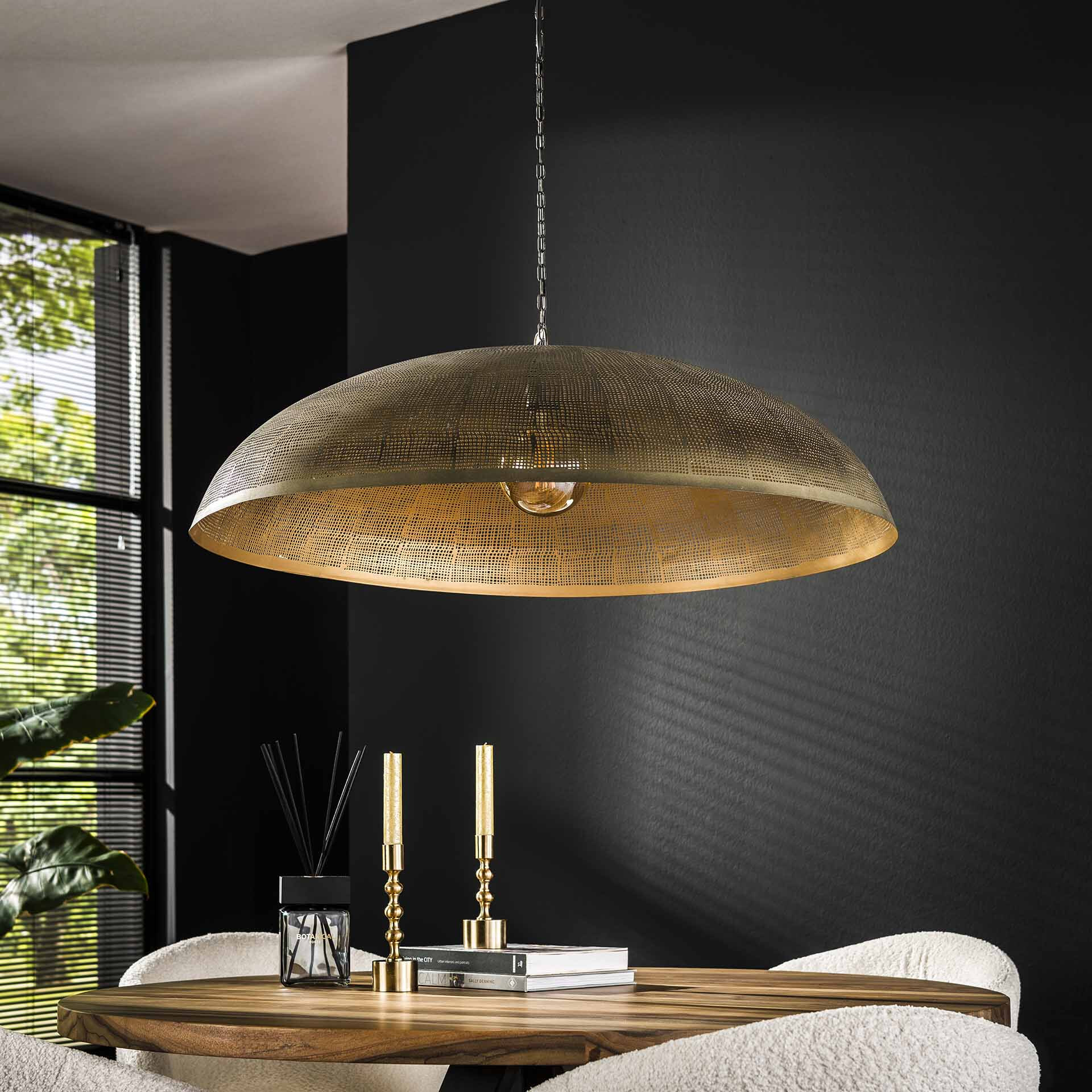 LifestyleFurn Hanglamp 'Aubre' Metaal, Ø90cm, kleur Brons Antiek