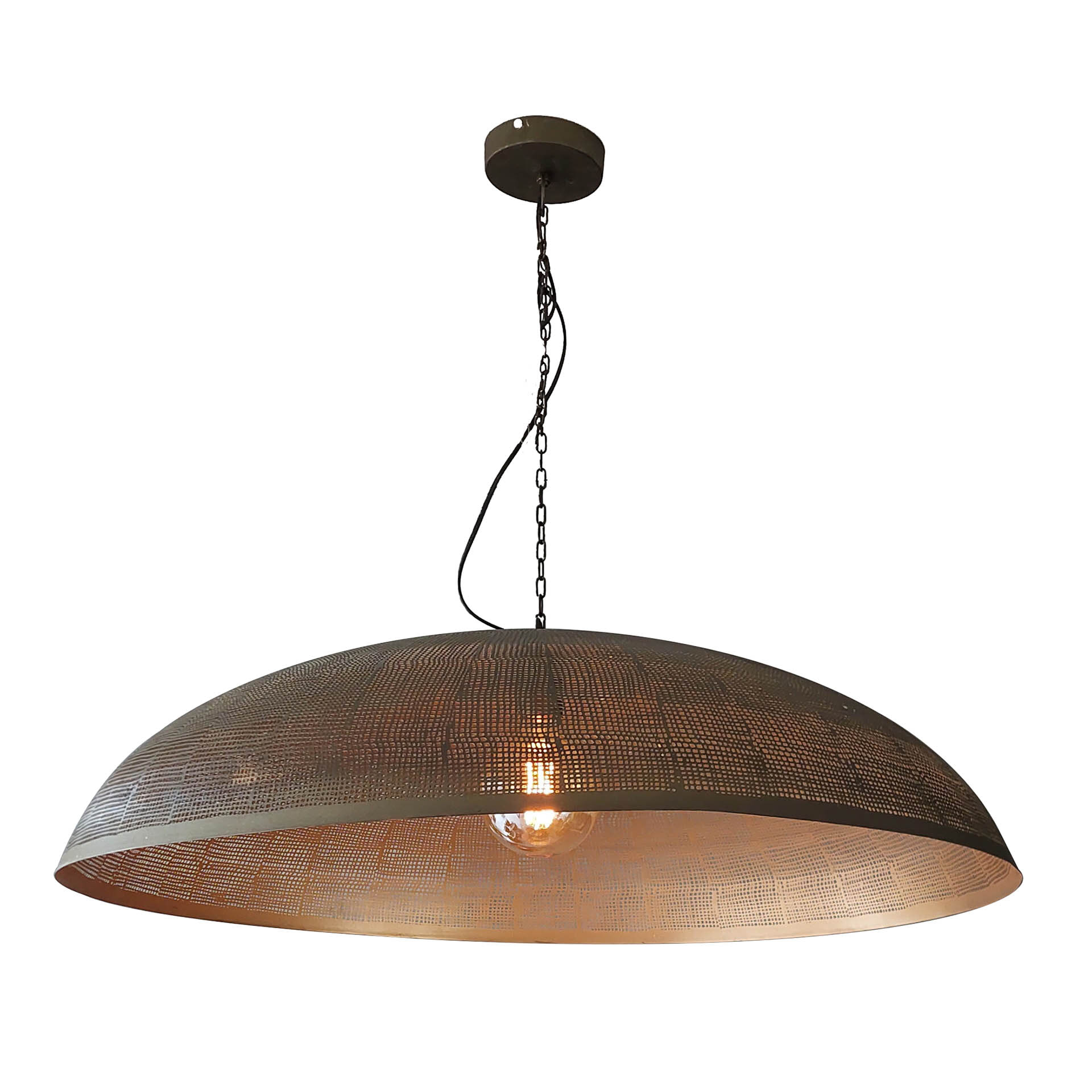 LifestyleFurn Hanglamp 'Aubre' Metaal, Ø90cm, kleur Brons Antiek