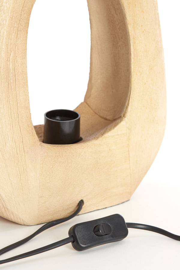 Light & Living Tafellamp 'Kelafo' Mangohout, 30cm, kleur Naturel