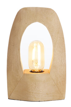 Light & Living Tafellamp 'Carini' Mangohout, 25cm, kleur Naturel