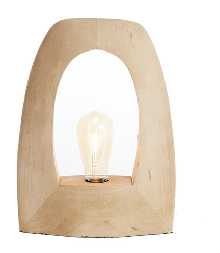 Light & Living Tafellamp Carini Mangohout, 35cm - Naturel