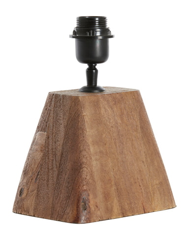 Light & Living Tafellamp 'Kardan' Mangohout, 15cm, kleur Bruin (excl. kap)