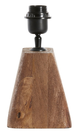 Light & Living Tafellamp 'Kardan' Mangohout, 15cm, kleur Bruin (excl. kap)