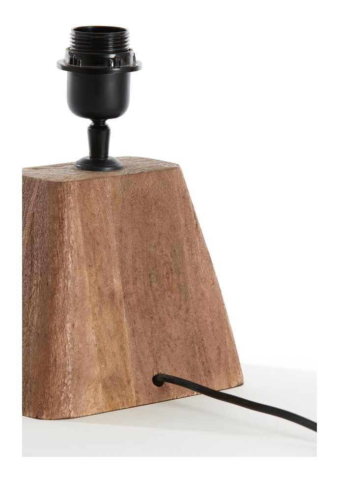 Light & Living Tafellamp 'Kardan' Mangohout, 15cm, kleur Bruin (excl. kap)
