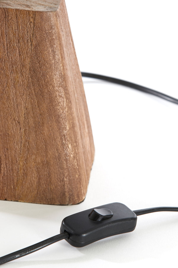 Light & Living Tafellamp 'Kardan' Mangohout, 15cm, kleur Bruin (excl. kap)