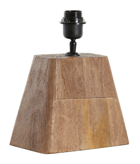 Light & Living Tafellamp 'Kardan' Mangohout, 19cm hoog, kleur Bruin (excl. kap)