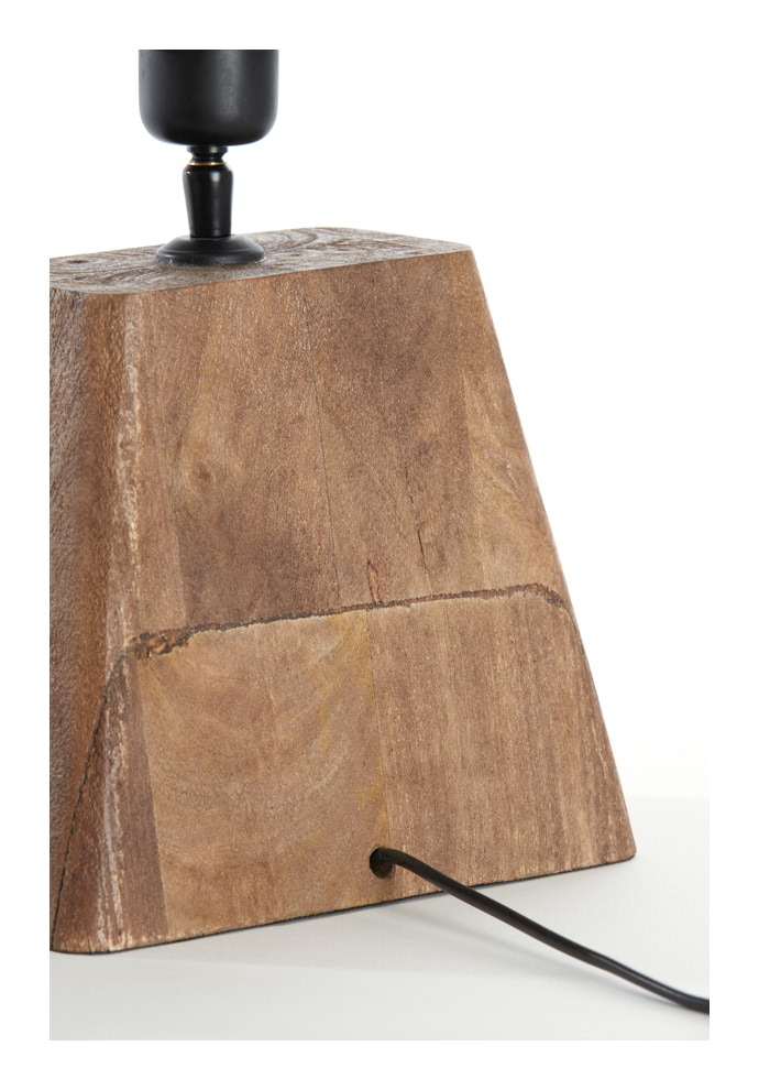 Light & Living Tafellamp 'Kardan' Mangohout, 19cm hoog, kleur Bruin (excl. kap)