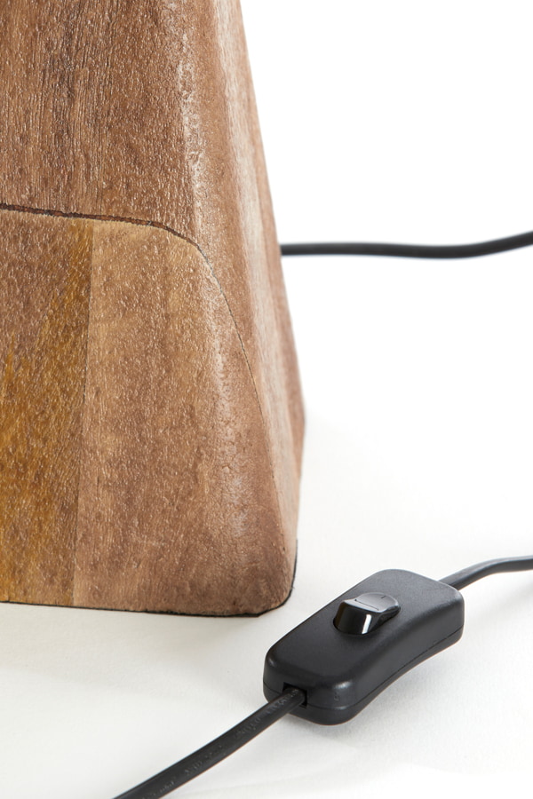 Light & Living Tafellamp 'Kardan' Mangohout, 19cm hoog, kleur Bruin (excl. kap)