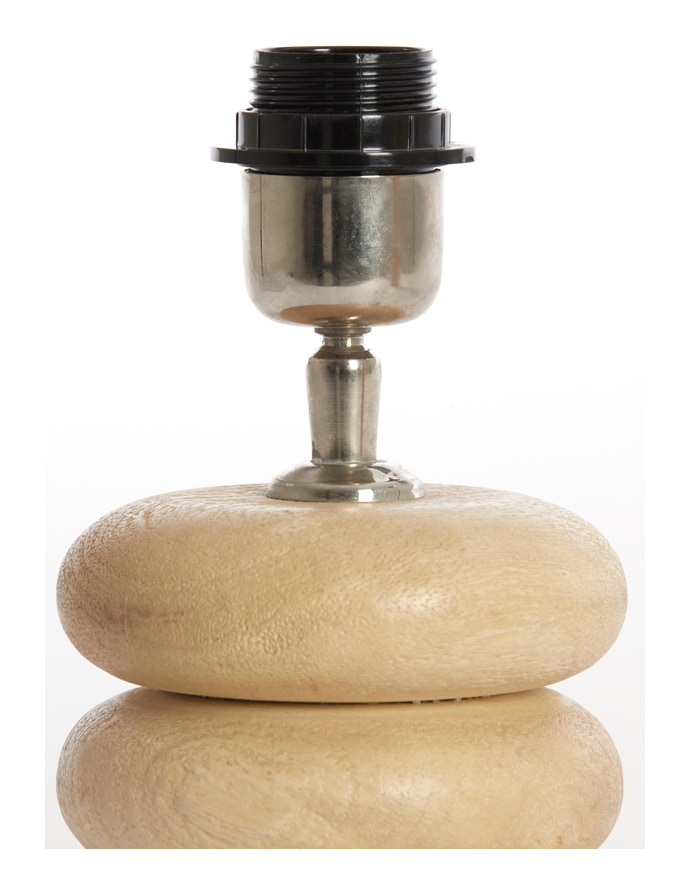 Light & Living Tafellamp 'Budongo' Mangohout, 12cm, kleur Naturel (excl. kap)