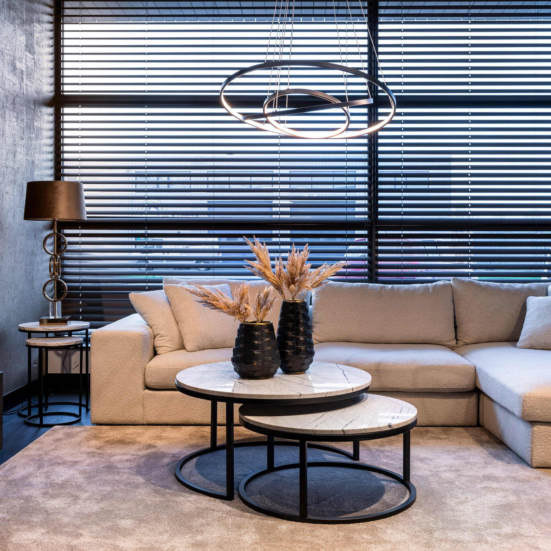 Richmond Salontafel 'Lexington' Marmer en Staal, Set van 2 stuks