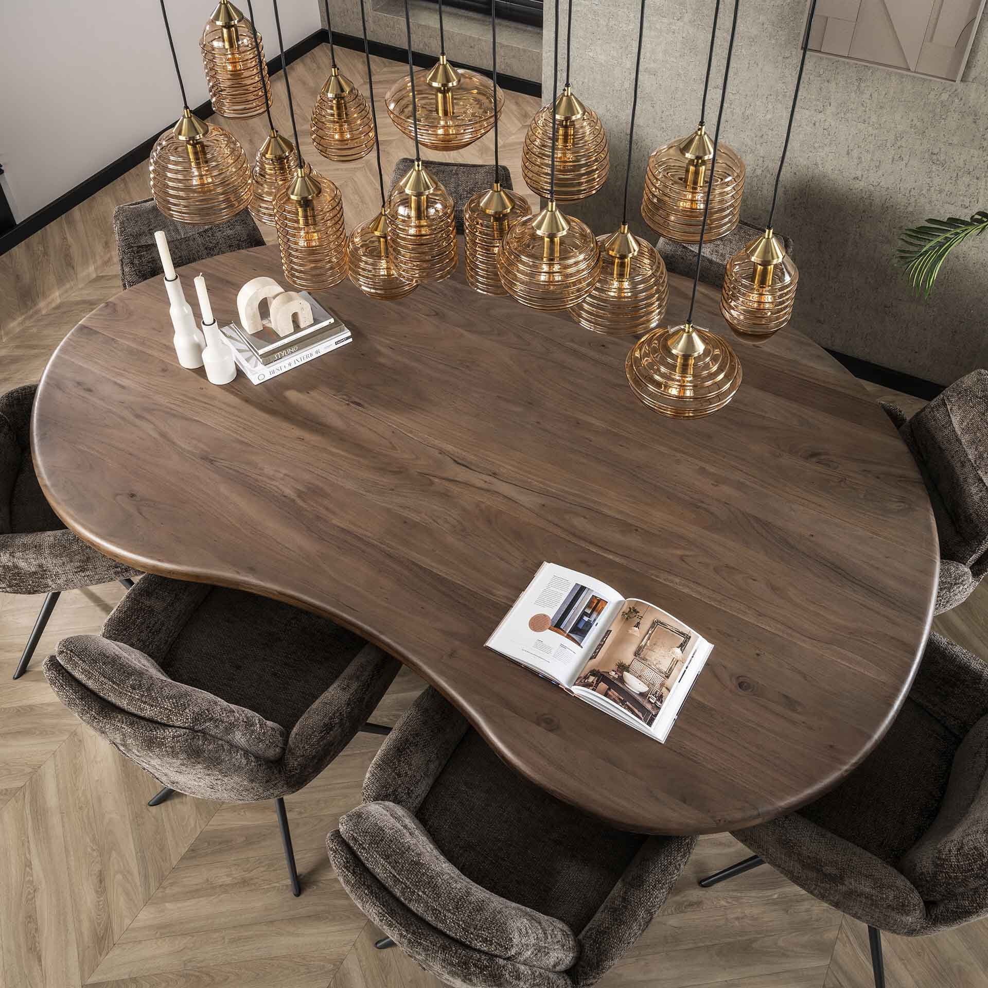 LifestyleFurn Hanglamp 'Tiera' 15-lamps, kleur Amber