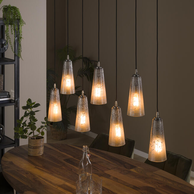 LifestyleFurn Hanglamp 'Ayo' 7-lamps, kleur Stone