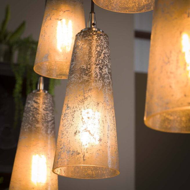 LifestyleFurn Hanglamp 'Ayo' 7-lamps, kleur Stone