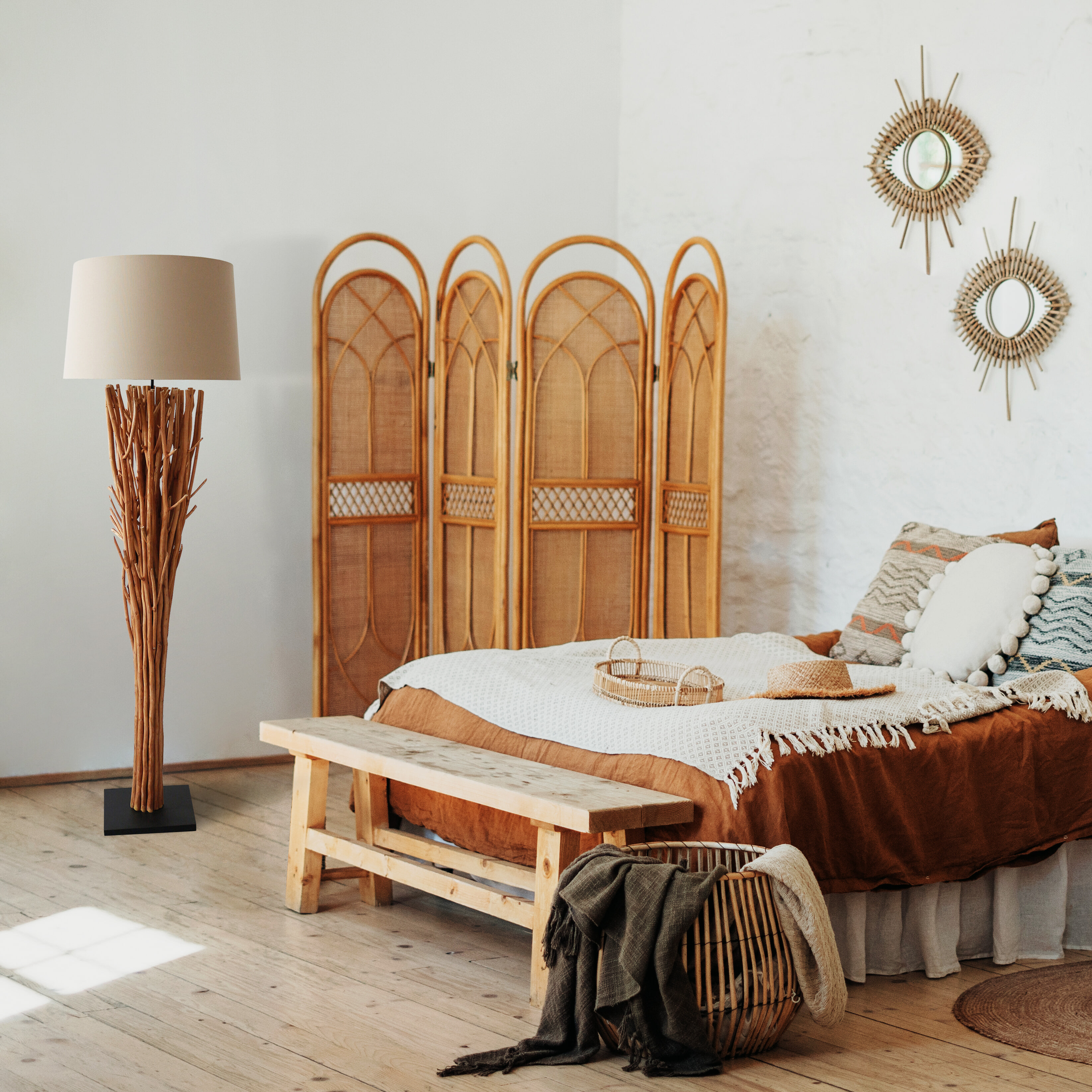 Artistiq Vloerlamp 'Rhoderick' Drijfhout, kleur Naturel