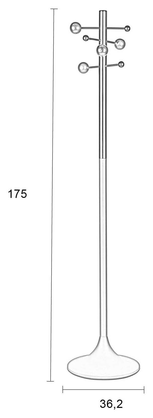 Zuiver Kapstok 'Jason' Rubberhout, 175cm hoog