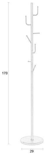 ZILT Staande Kapstok 'Jerrie' Met 7 haken, 170cm