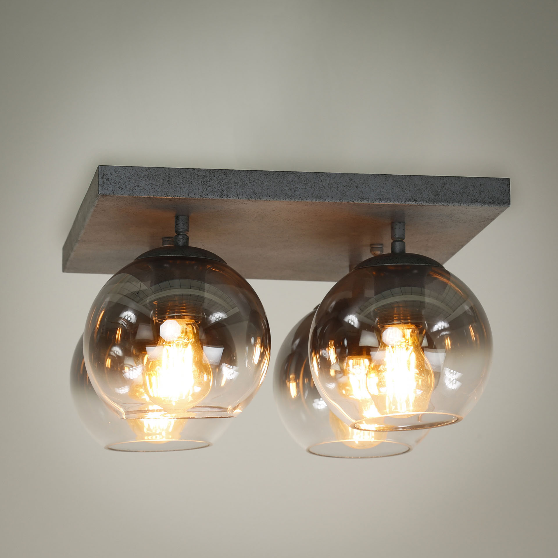 LifestyleFurn Plafondlamp Tosaint 4-lamps - Oud Zilver