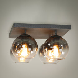 LifestyleFurn Plafondlamp 'Tosaint' 4-lamps, kleur Oud Zilver