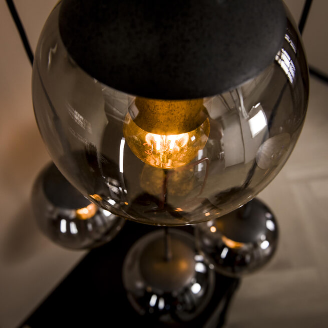 LifestyleFurn Hanglamp 'Bubble Shaded' 5-lamps met glazen kappen