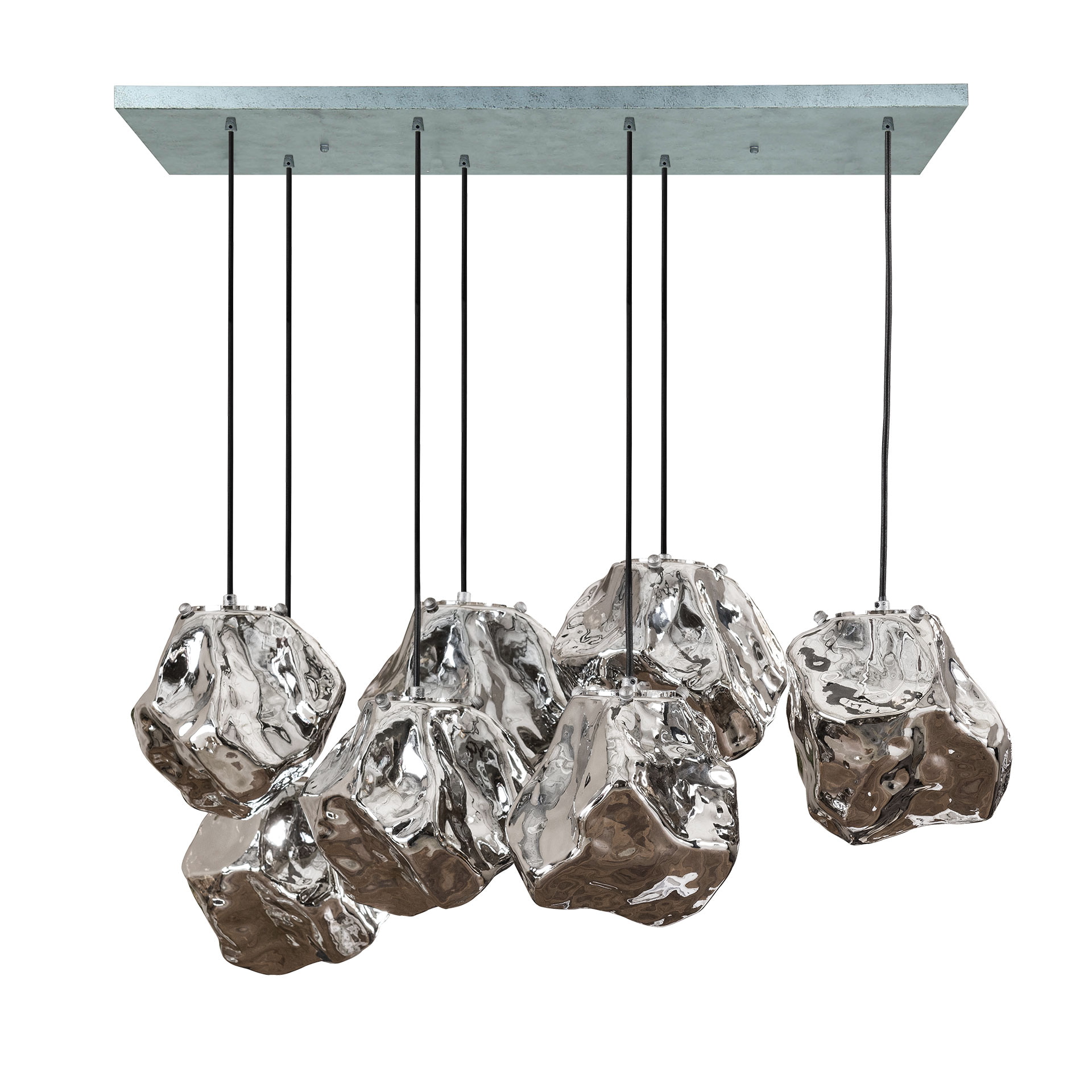 LifestyleFurn Hanglamp 'Rock' 7-lamps, kleur Chromed