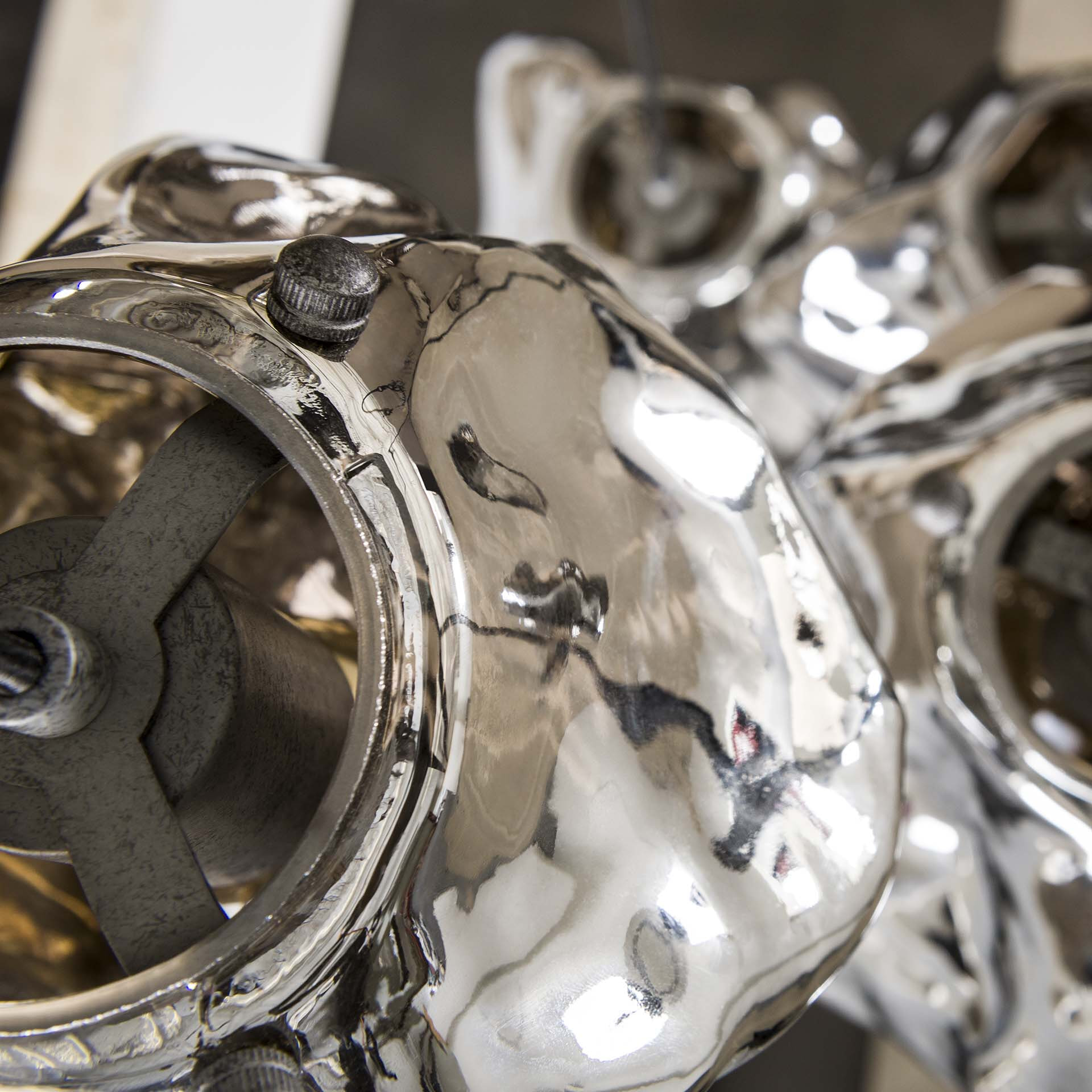 LifestyleFurn Hanglamp 'Rock' 5-lamps, kleur Chromed